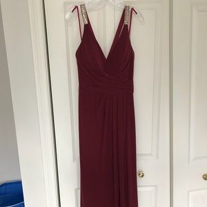 Faviana Maroon Prom Dress